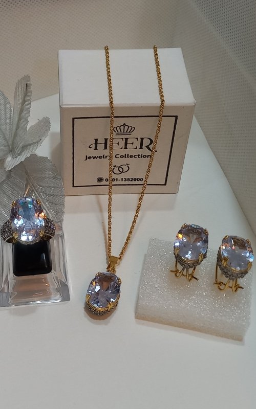 06 Colors | Locket set in Diamond Cut & Zircons | 22K Gold Plated (05 years. Warranty) | GJM-26-04