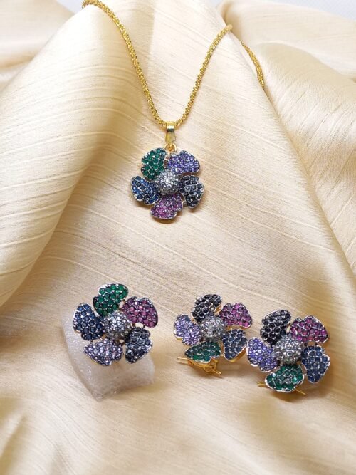 Locket set in Diamond Cut & Zircons | 22K Gold Plated (GJM-26-09)