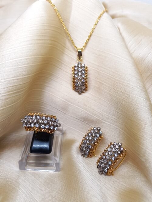 Locket set in Diamond Cut & Zircons | 22K Gold Plated (GJM-26-12)