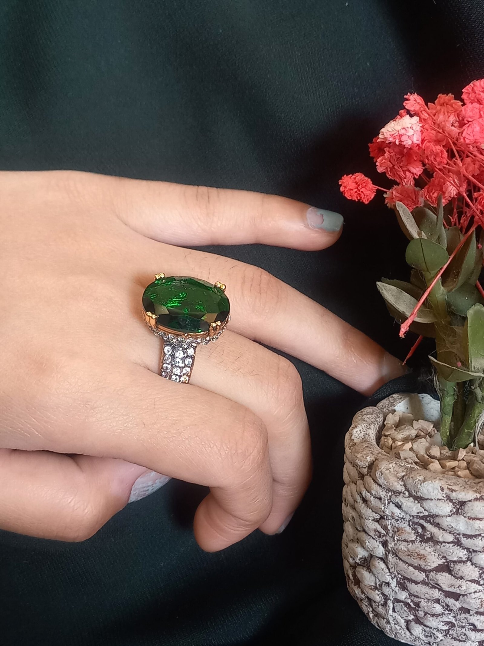 22-K Gold Plated with Zircon Ring (RG-GP-26-14)