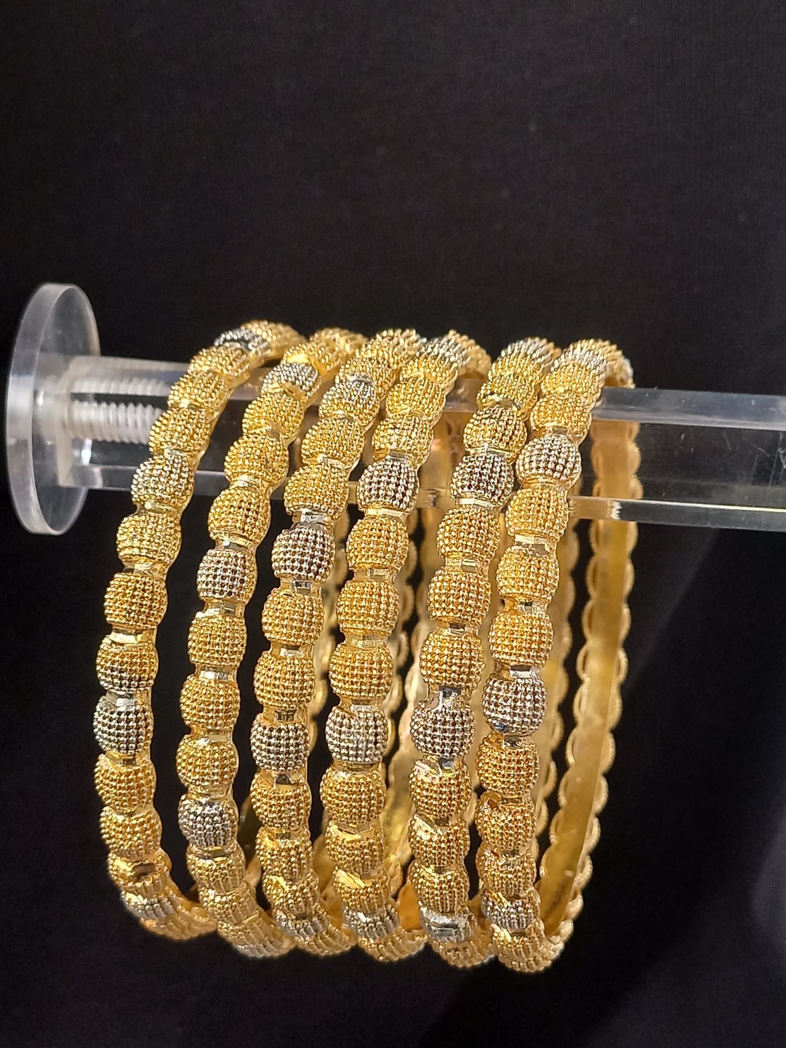 Gold look 6 pcs Indian Bangles (KNG-PL-26-21)