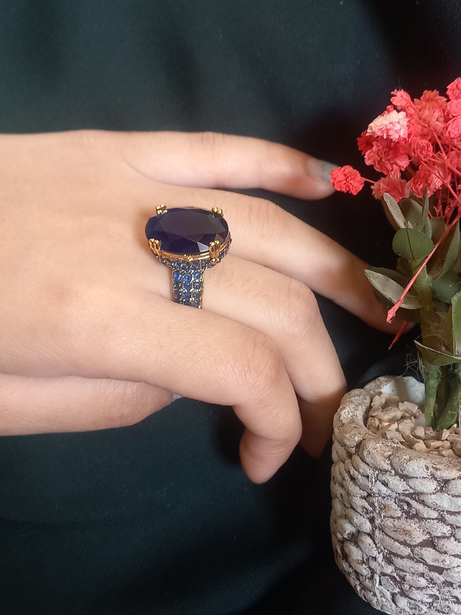 22-K Gold Plated with Zircon Ring (RG-GP-26-14)