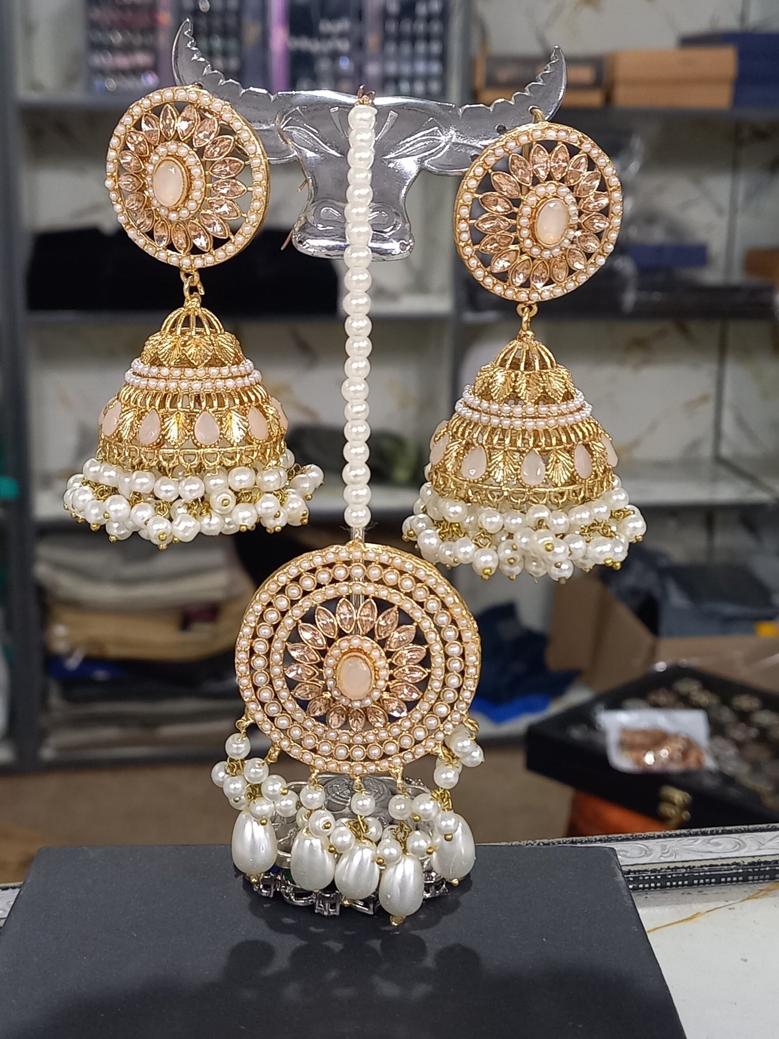 Premium Quality Noratan Jhumka with Tika JMK-26-04