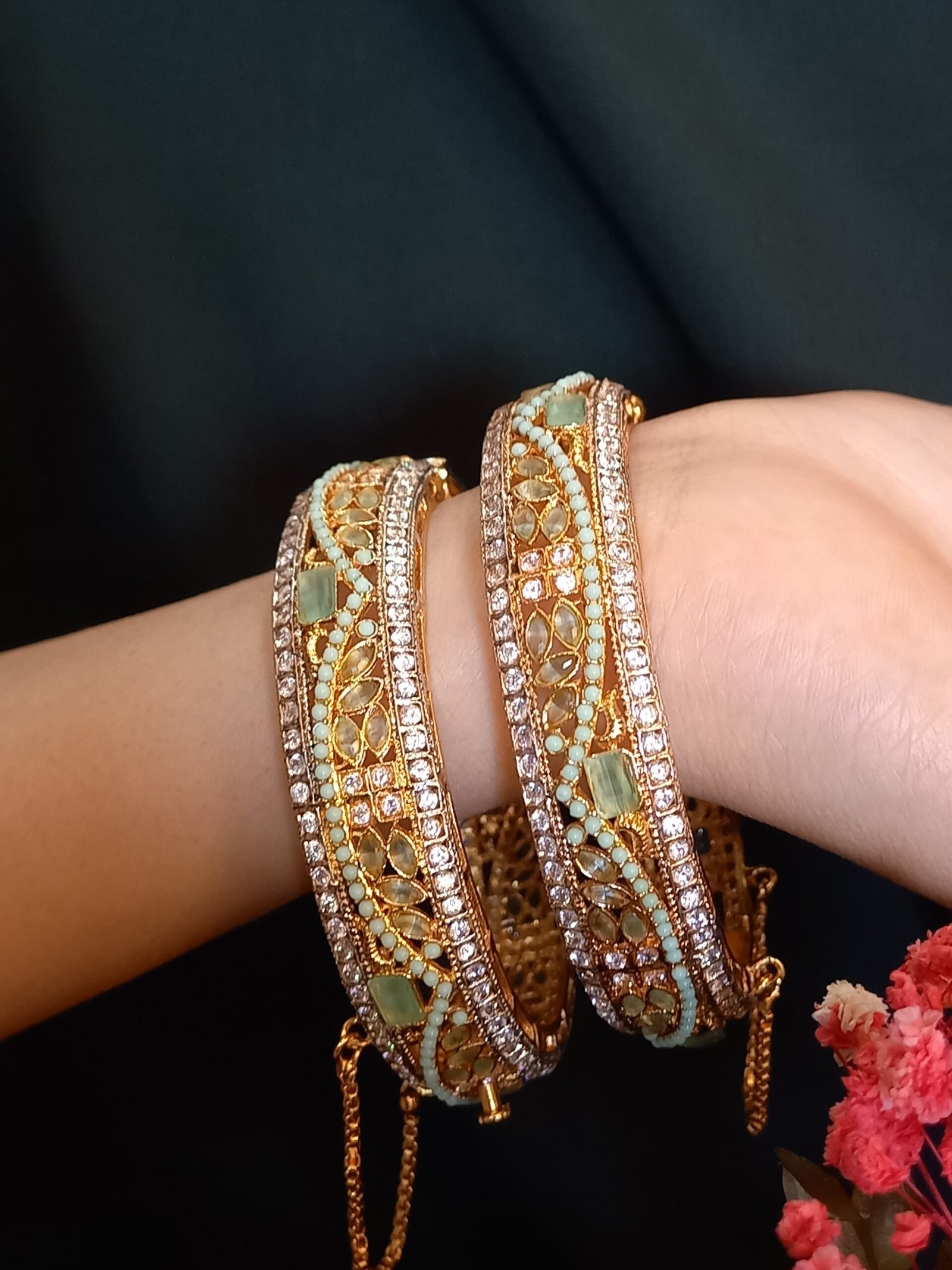 Real Stones Kanggans with Heer Jewelry (KNG-26-18)