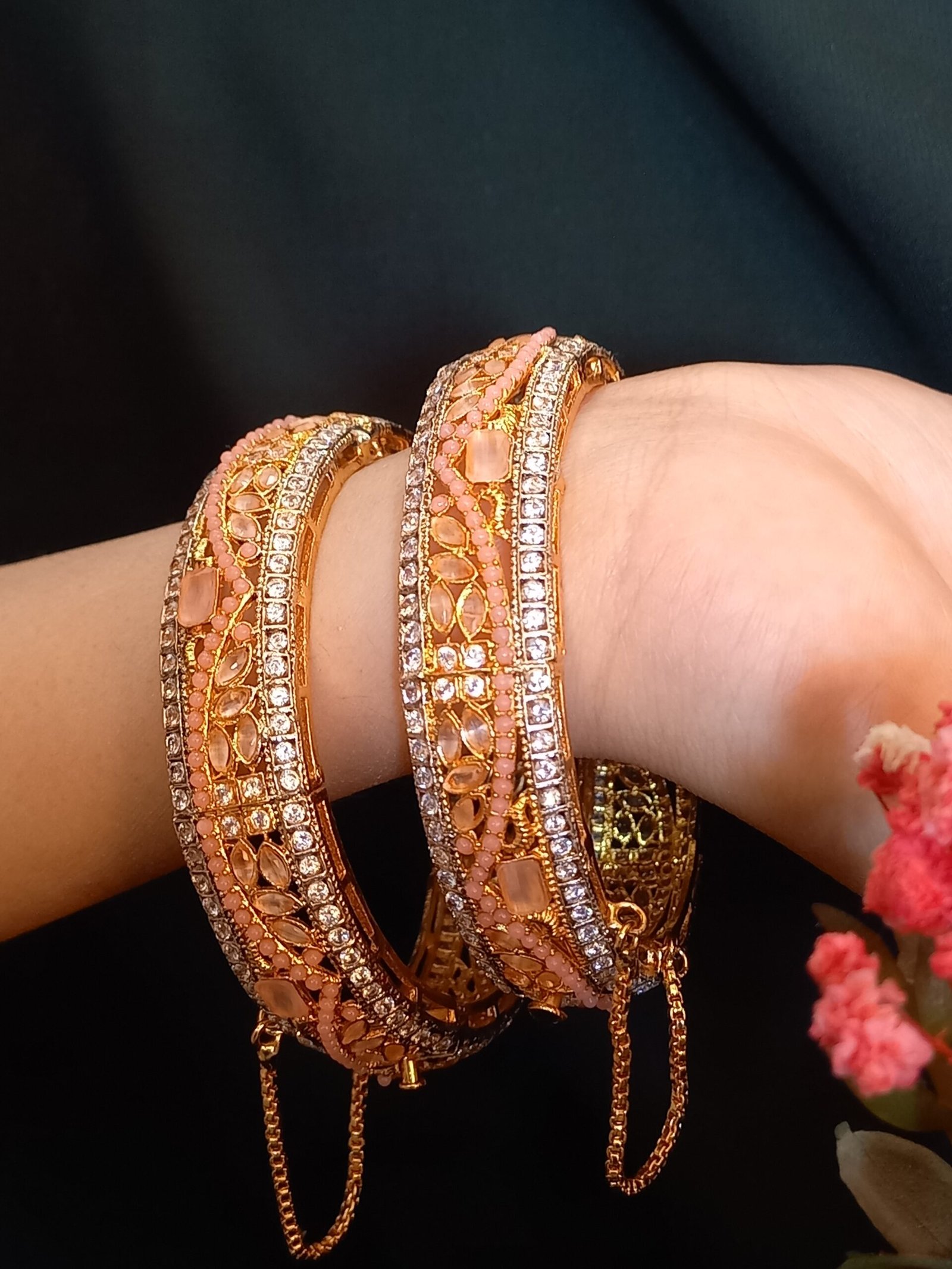 Real Stones Kanggans with Heer Jewelry (KNG-26-18)