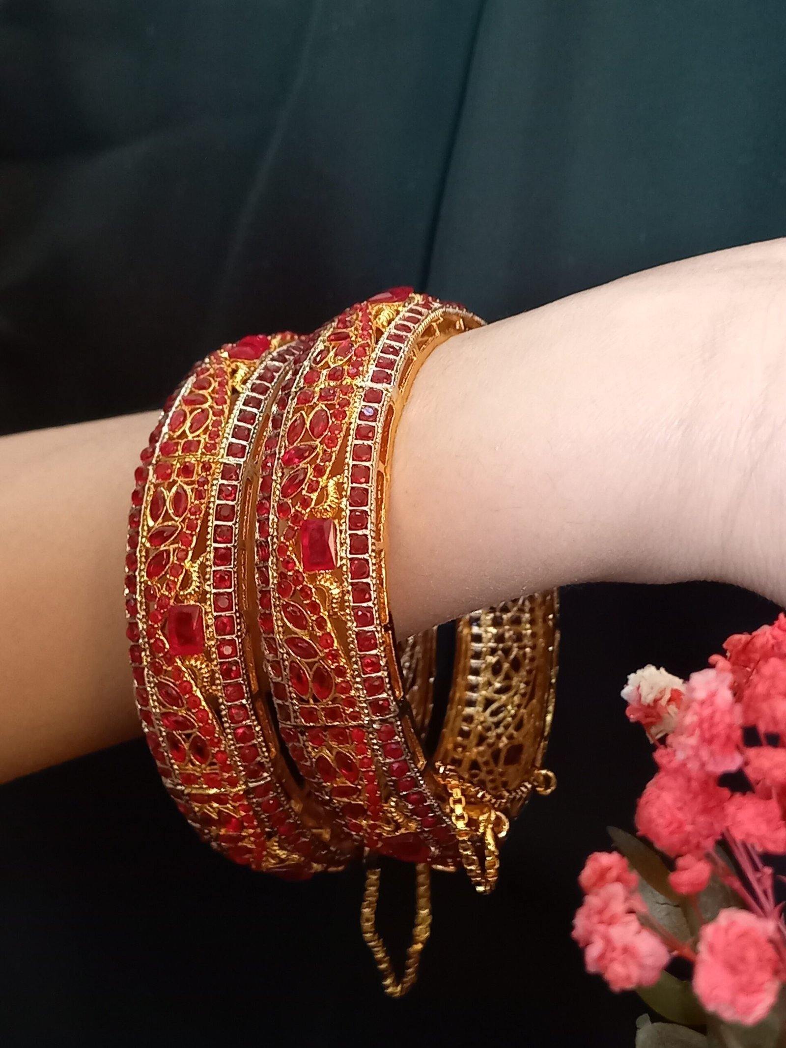 Real Stones Kanggans with Heer Jewelry (KNG-26-18)