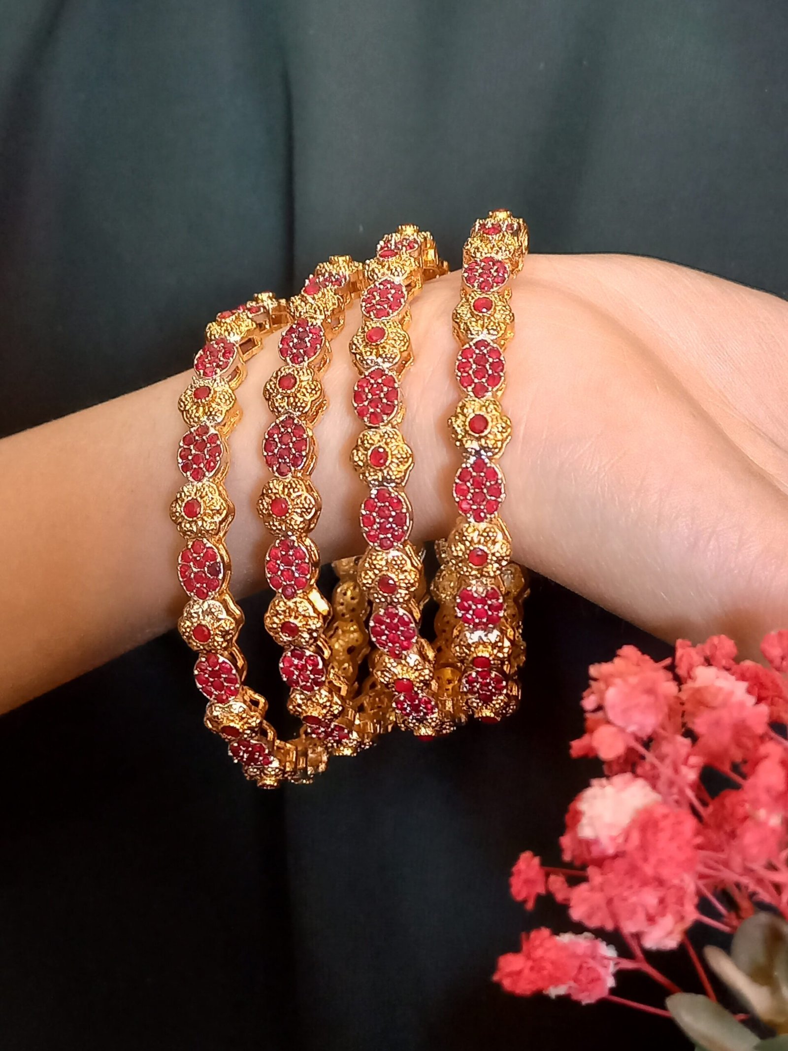 Real Stones Kanggans with Heer Jewelry (KNG-26-16)