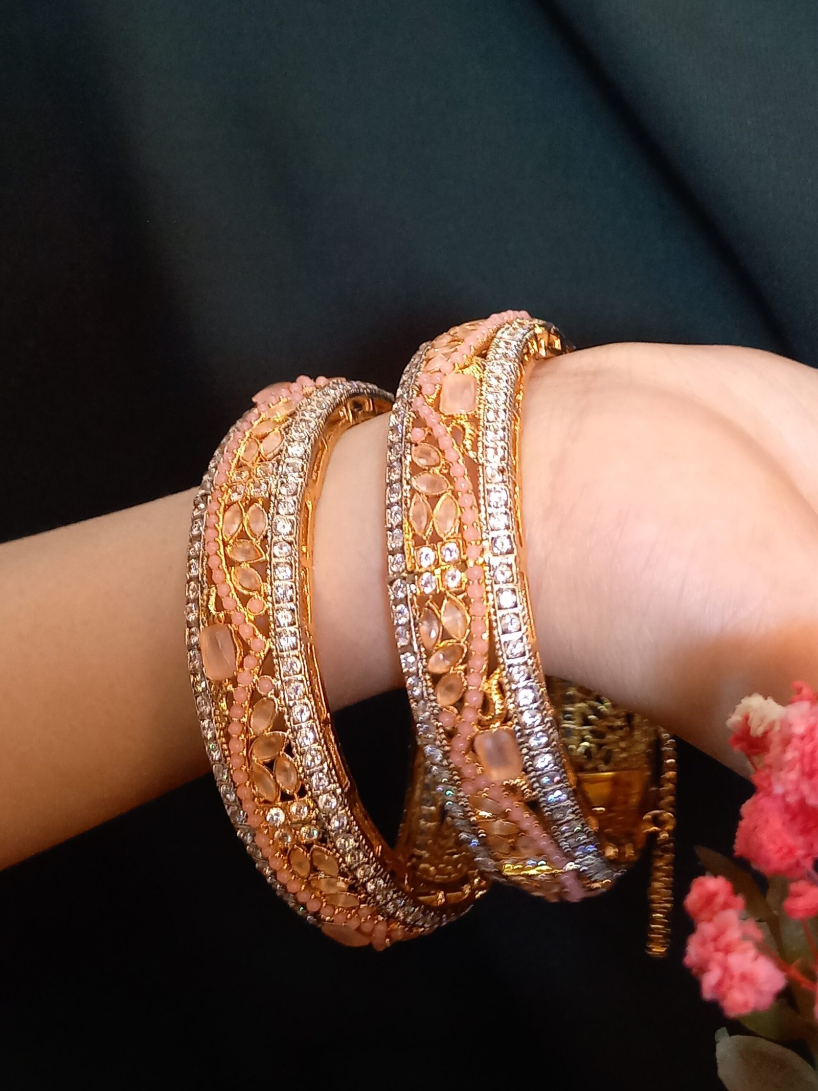 Real Stones Kanggans with Heer Jewelry (KNG-26-18)