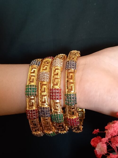 (Indian Real Stone Openable Kanggan) (KNG-26-15)