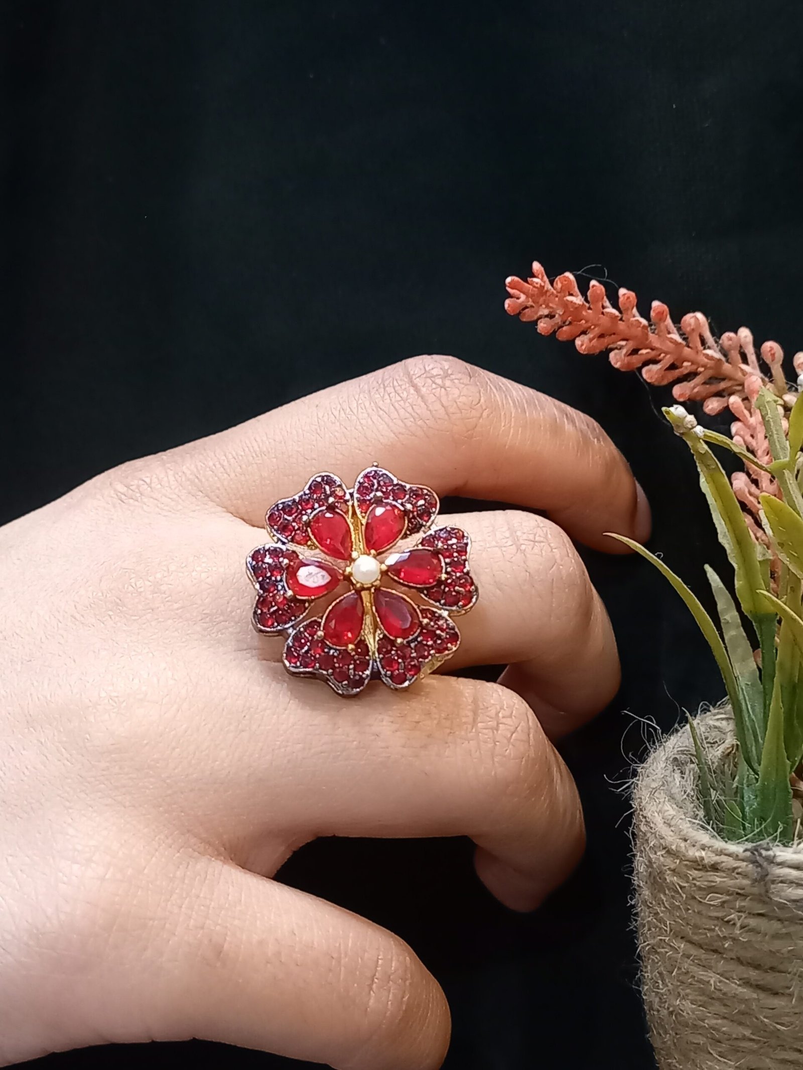 Resin Polish Dimond Cut Hand Craft Ring (RG-RZ-26-09)