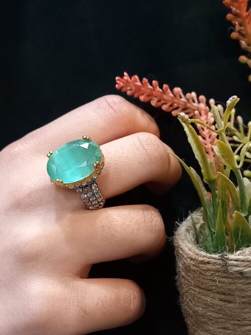 22-K Gold Plated with Zircon Ring (RG-GP-26-14)