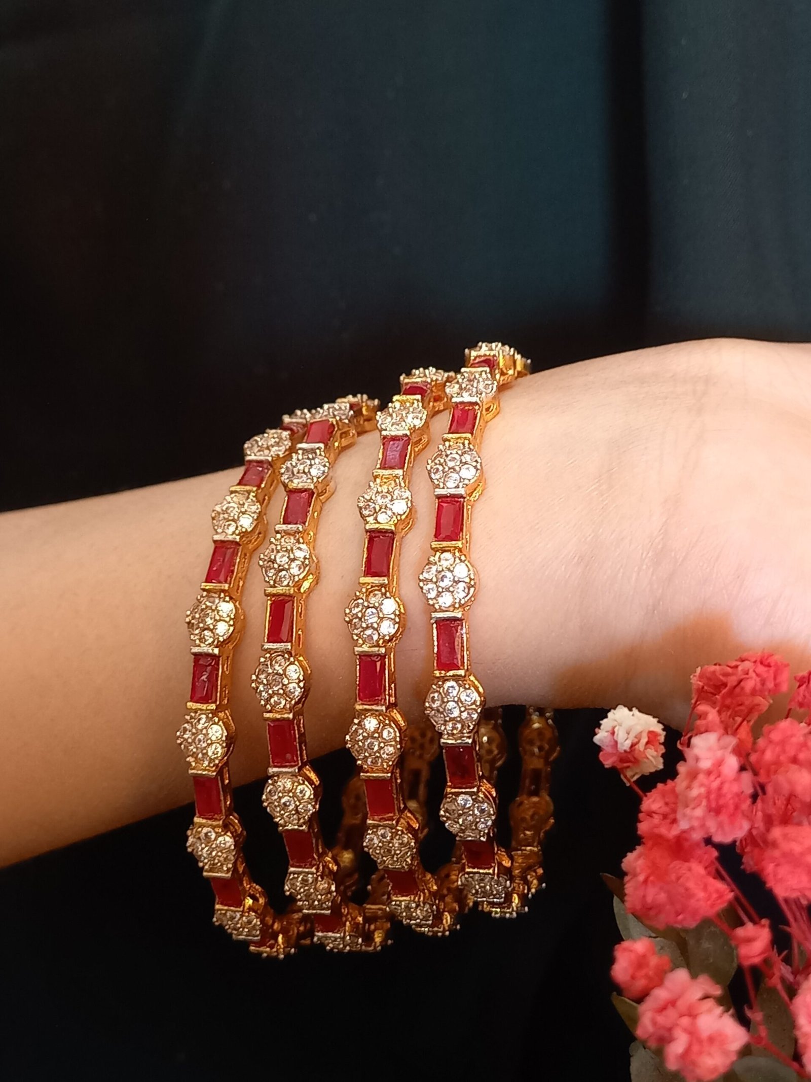 Real Stones Kanggans with Heer Jewelry (KNG-26-17)
