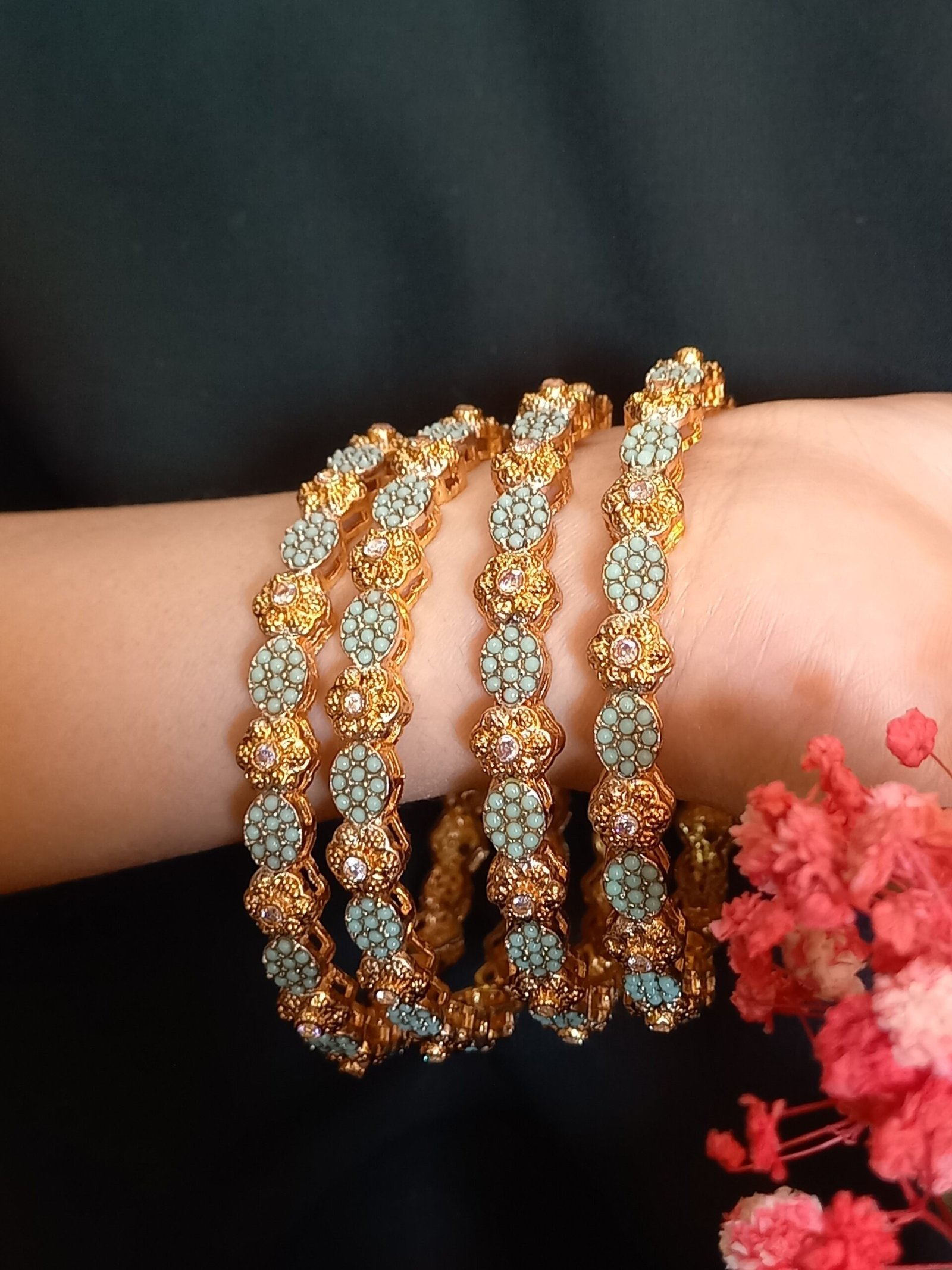 Real Stones Kanggans with Heer Jewelry (KNG-26-16)