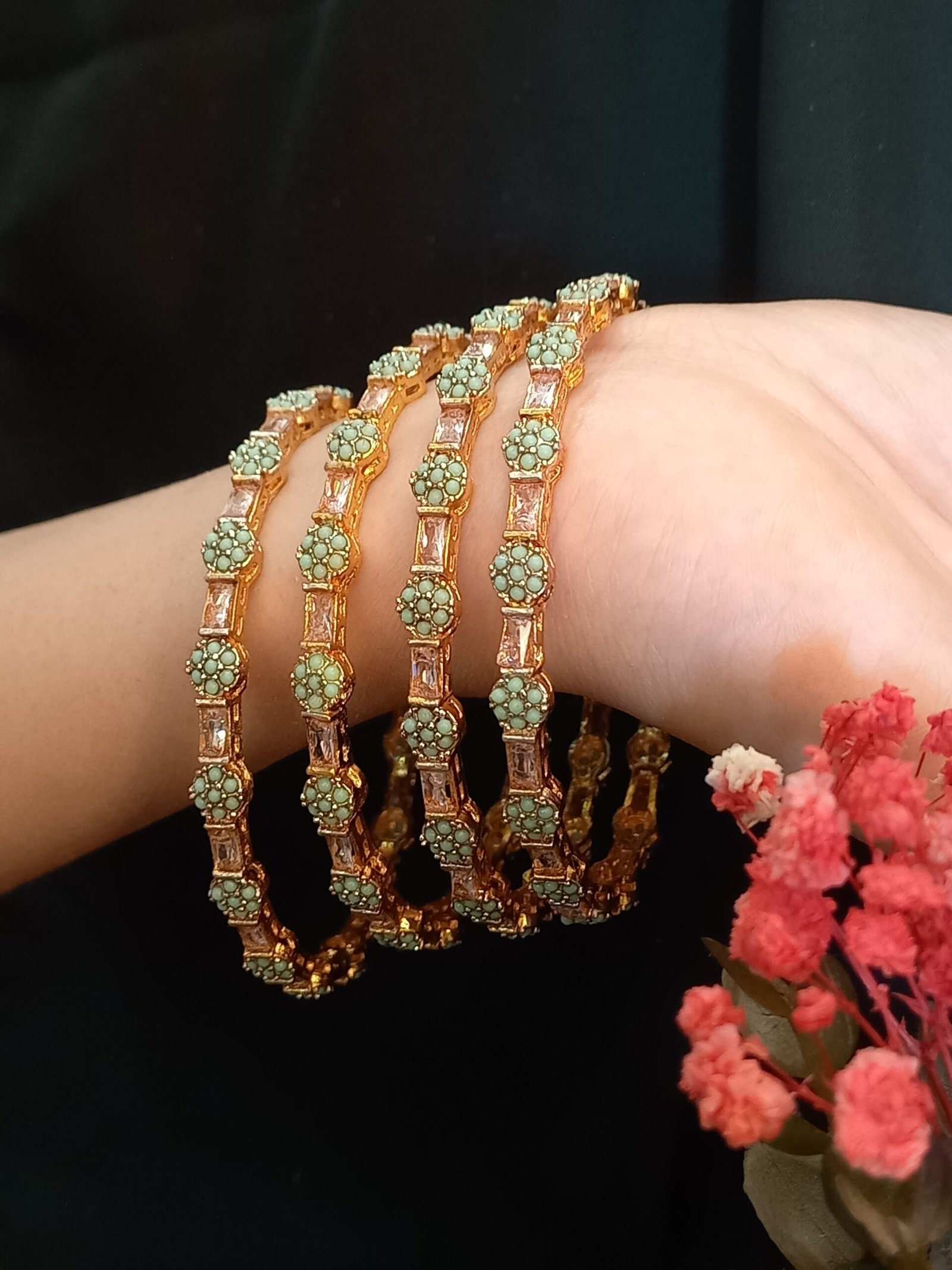 Real Stones Kanggans with Heer Jewelry (KNG-26-17)